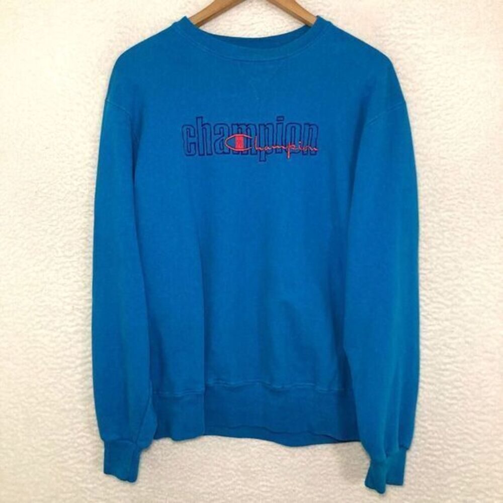 Vtg Champion Sweatshirt Adult XL Crewneck Embroidered Spellout‎ USA Made